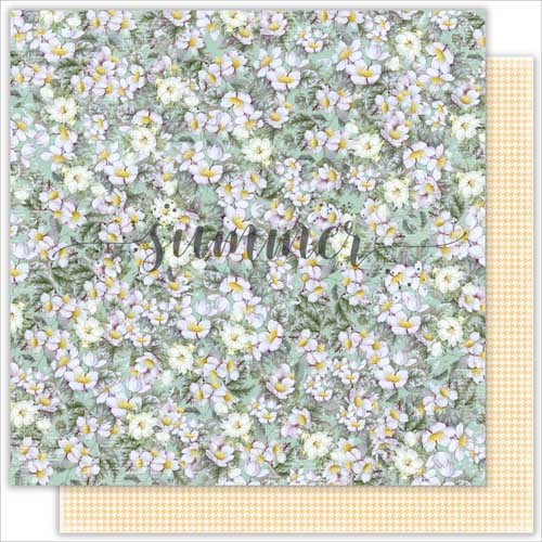 Double-sided sheet of paper Summer Studio Fairy Garden "Blossoming garden" size 30.5*30.5 cm, 190gr