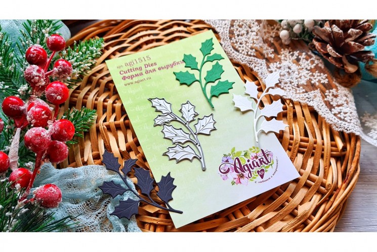 Cutting knife "Festive holly" from AgiArt