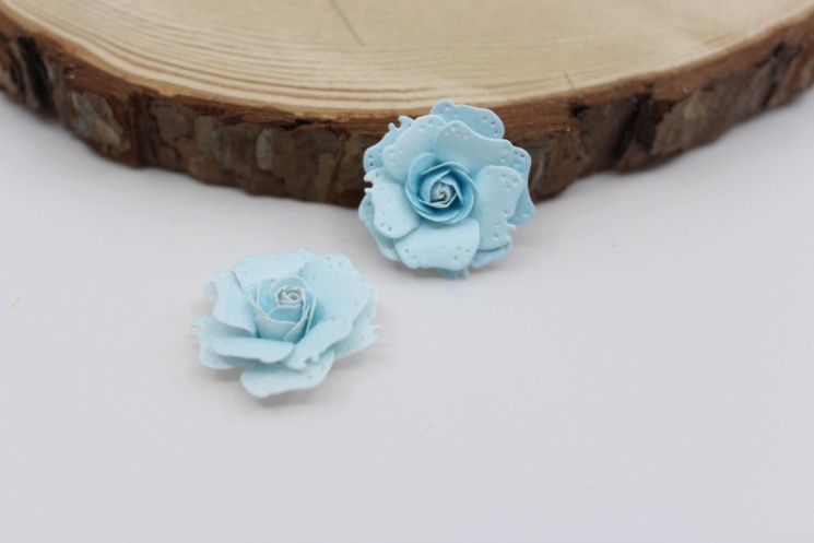 Rose "Light blue" size 3 cm 1 pc