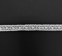 Кружевная лента "Белая 15", ширина 13 мм, длина 90 см
