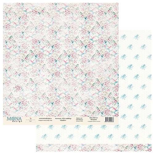 Double-sided sheet of paper MonaDesign Chic wedding "Garden", size 30. 5x30. 5 cm, 190 gr/m2