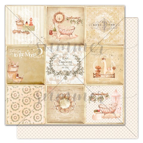 Double-sided sheet of paper Summer Nursery "Baby's card" size 30.5*30.5 cm, 190gr