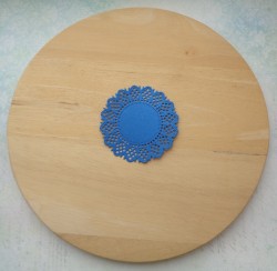 Вырубка салфетка " Рогушка"синяя дизайнерская бумага перламутровая 290 гр.