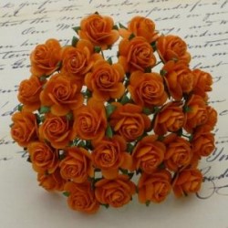 Розы "Оранжевые" размер 2 см, 5 шт
