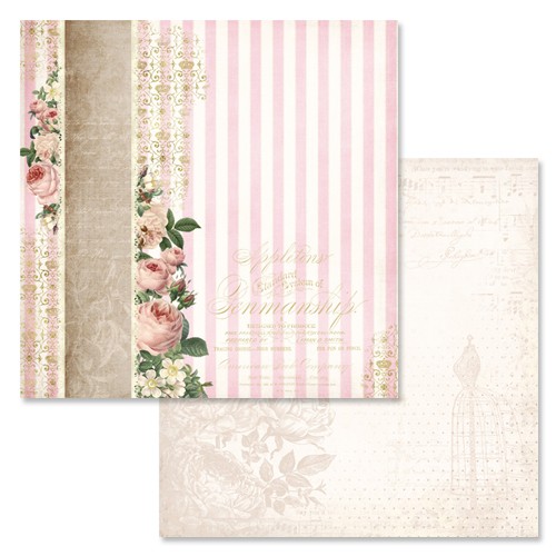 Double-sided sheet of ScrapMania paper "The Duchess's Garden. Mystery", size 30x30 cm, 180 g/m2