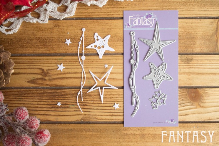 Knife for cutting Fantasy "New Year's Star" size from 2.2*1.7 cm cm to 9.5*1.6 cm cm