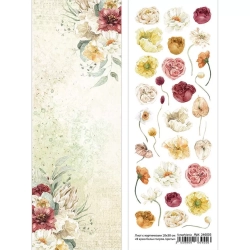 Лист с картинками 10х30 см "В краю белых тигров. Цветы" (ScrapMania)