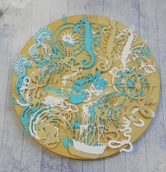 Вырубка набор море 2 бумага кардсток 290 гр. 42эл.