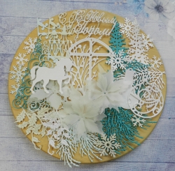 Вырубка набор 38 эл.  новый год бумага дизайнерская 290 гр.