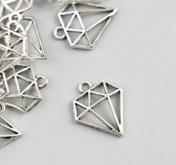 Декор для творчества "Бриллиант" серебро,1,9Х1,6 см, 1 шт
