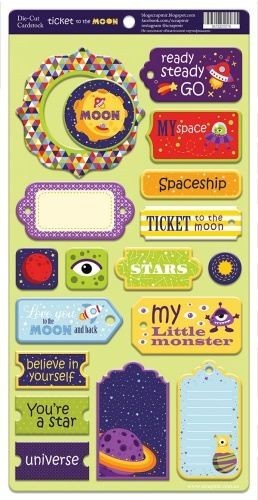 Chipboard for scrapbooking Ssarmir" Ticket to the Moon (ENG) " 18 pcs, thickness 1.5 mm