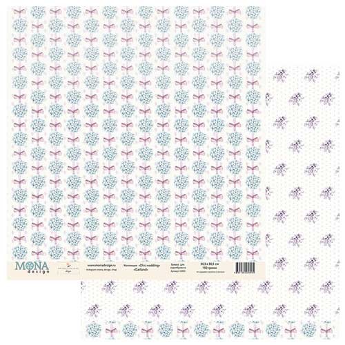Double-sided sheet of paper MonaDesign Chic wedding "Garland" size 30. 5x30. 5 cm, 190 gr/m2