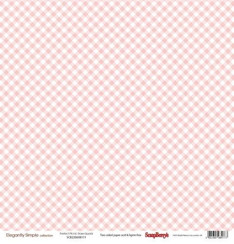 Double-sided sheet of paper Scrapberry's Elegantly Simple cage "Rose Quartz", size 30x30 cm, 190 g/m2
