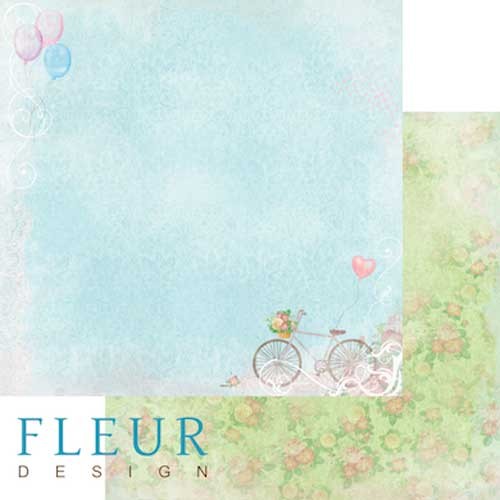 Двусторонний лист бумаги Fleur Design Полет души "Хороший день", размер 30,5х30,5 см, 190 гр/м2
