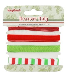 Набор декоративных лент ScrapBerry's "Итальянские каникулы" 4 шт по 1 м