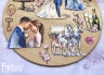 Тканевые высечки на картоне Fantasy "На седьмом небе Свадьба - 53", толщина картона 1 мм, 18 шт в наборе