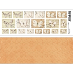 Двусторонний лист с картинками "Марки 17", 10х30 см, 180 гр/м2 