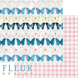 Двусторонний лист бумаги Fleur Design Твори "Бабочки", размер 30,5х30,5 см, 190 гр/м2