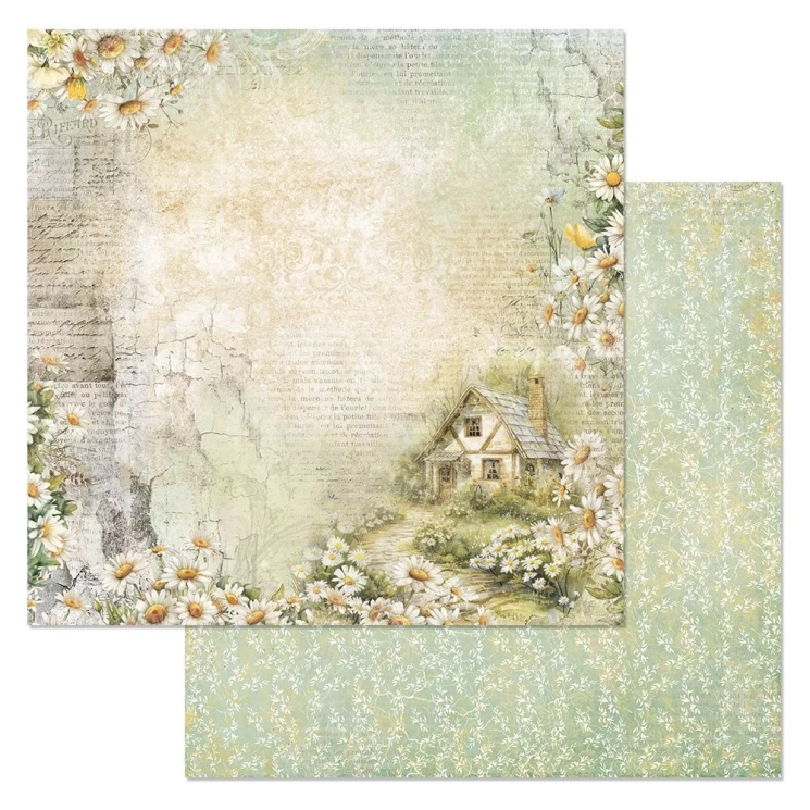 Двусторонний лист "Сезон ромашек. Вспоминая детство", размер 30*30 см, 180гр (ScrapMania)