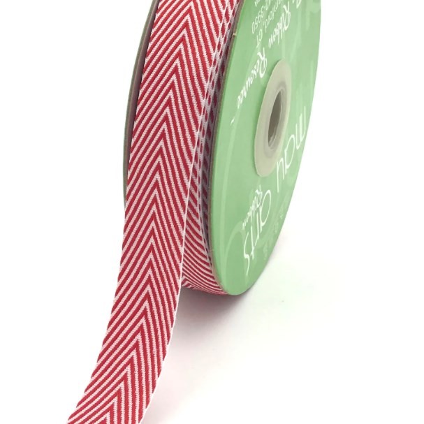Twill ribbon chevron "Red", width 2 cm, length 1 m