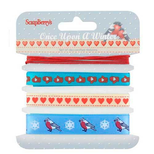 Set of decorative ribbons Scrapberry's "Once in winter" 4 pieces of 1 m