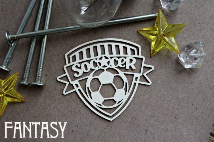 Fantasy chipboard "Football Emblem 1053" size 7.6*6.4 cm