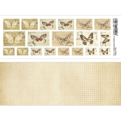 Двусторонний лист с картинками "Марки 18", 10х30 см, 180 гр/м2 
