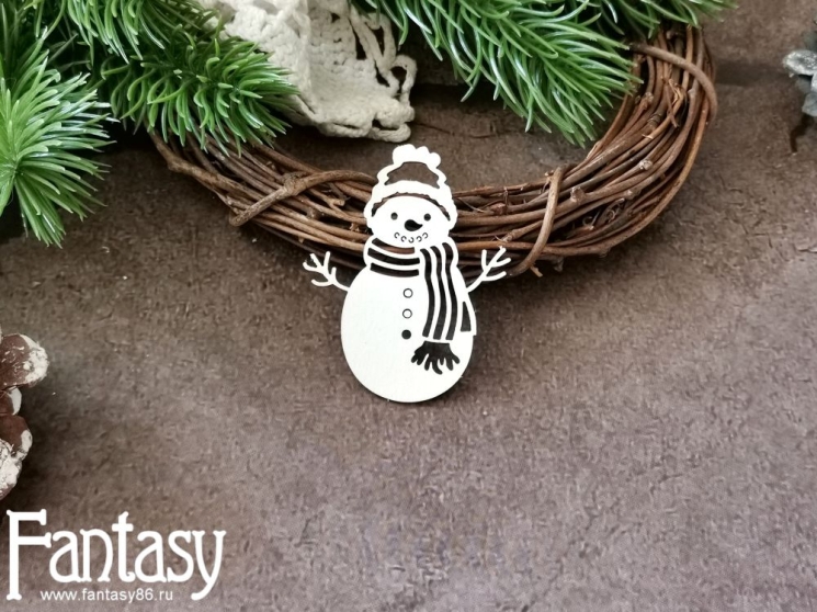 Чипборд Fantasy "Снеговик 3737", размер 4,5*5,5 см 