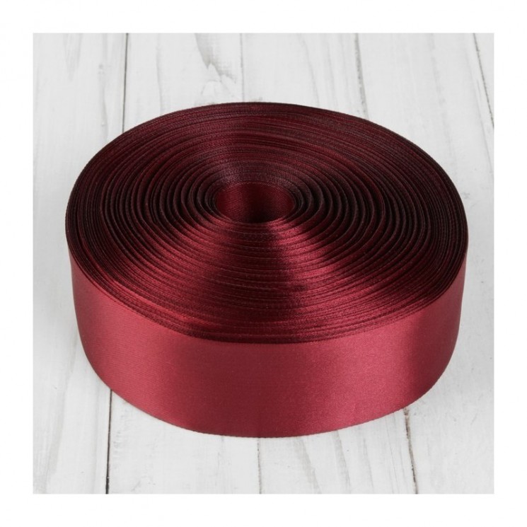 Satin ribbon "Dark red", width 1.2 cm, length 5.6 m