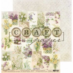 Двусторонний лист бумаги CraftPaper Первоцветы "Весенние открытки" размер 30,5*30,5см, 190гр