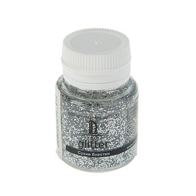 Декоративные блестки LuxGlitter, цвет серебро крупное, 20мл