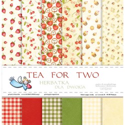 Набор двусторонней бумаги Galeria papieru "Tea For Two. Чай для двоих" 12 листов, размер 30х30 см, 200 гр/м2