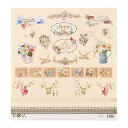 One-sided sheet of paper MonaDesign French garden 