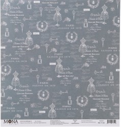 Односторонний лист бумаги MonaDesign Цветочные сны "Кутюрье" размер 30,5х30,5 см, 190 гр/м2