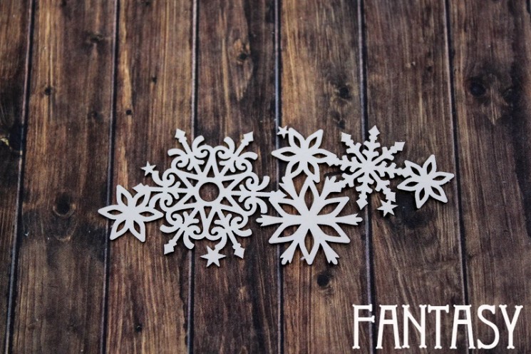 Chipboard Fantasy "Christmas snowflakes 2224" size 8.3*3.7 cm