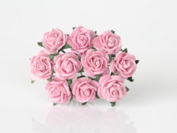 Розы "Розовые" размер 1 см, 5 шт