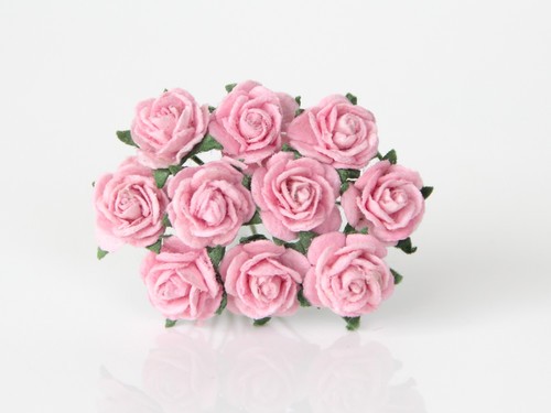 Розы "Розовые" размер 1 см, 5 шт