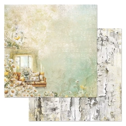Двусторонний лист "Сезон ромашек. День за окном", размер 30*30 см, 180гр (ScrapMania)