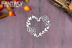 Чипборд Fantasy «Цветущее сердечко 2484» размер 5,5*5 см 