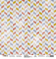 Односторонний лист бумаги MonaDesign Межсезонье "Цветной шеврон" размер 30,5х30,5 см, 190 гр/м2