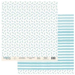 Двусторонний лист бумаги MonaDesign Chic wedding "Leaves", размер 30,5х30,5 см, 190 гр/м2