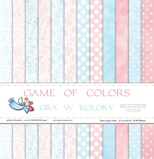A set of double-sided paper Galeria papieru " Game of Colors. Game of color " 12 sheets, size 30x30 cm, 200 gr/m2