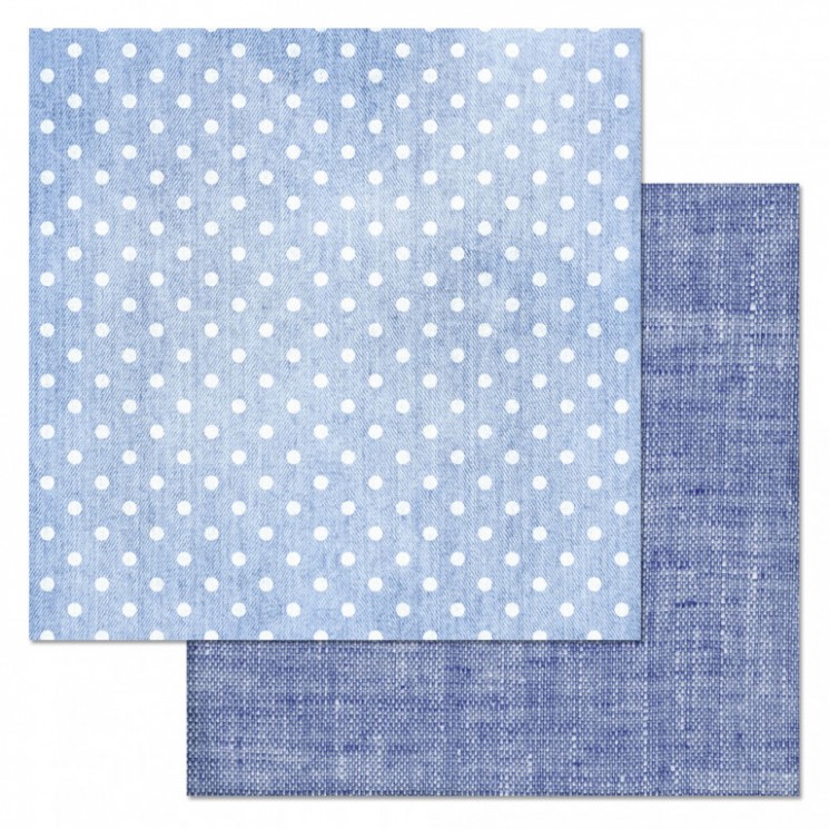 Double-sided sheet of ScrapMania paper " Phonomix. Blue. Jeans", size 30x30 cm, 180 g/m2