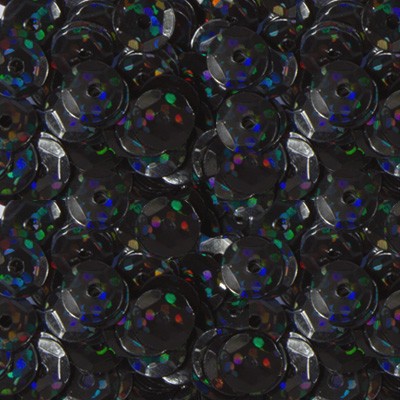 Пайетки "Zlatka" россыпью,черный с голографией №18, 6 мм, 10 гр 