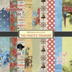 Односторонний набор бумаги ScrapBerry's "The Pirate's Treasure", 12 листов, размер 15х15 см, 190 гр/м2