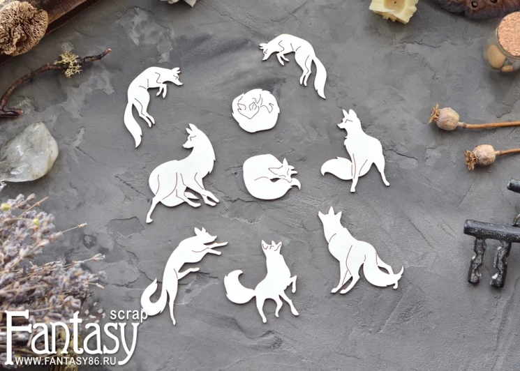 Чипборд Fantasy "Набор больших лис 3912"