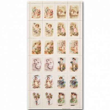 Decorative stamps for creative works "Children", 24 pieces