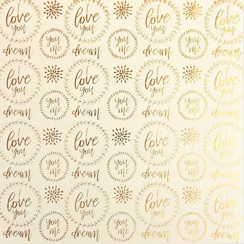 A sheet of paper with foil ArtUsor "I love you", size 20x20 cm, 250g/m2