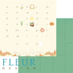 Двусторонний лист бумаги Fleur Design Дыхание осени "Алфавит", размер 30,5х30,5 см, 190 гр/м2
