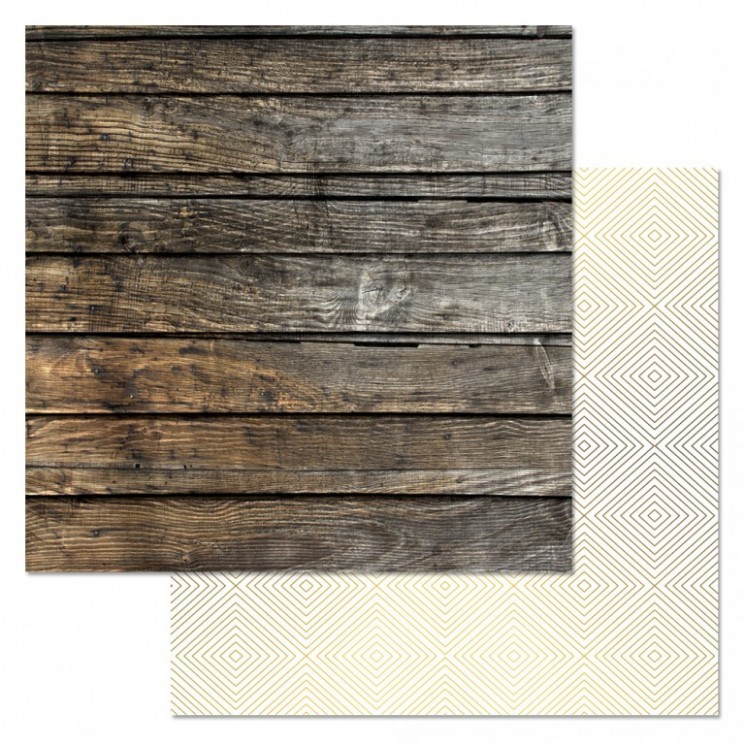 Double-sided sheet of ScrapMania paper " Phonomix. Scandi. Wood", size 30x30 cm, 180 gr/m2
